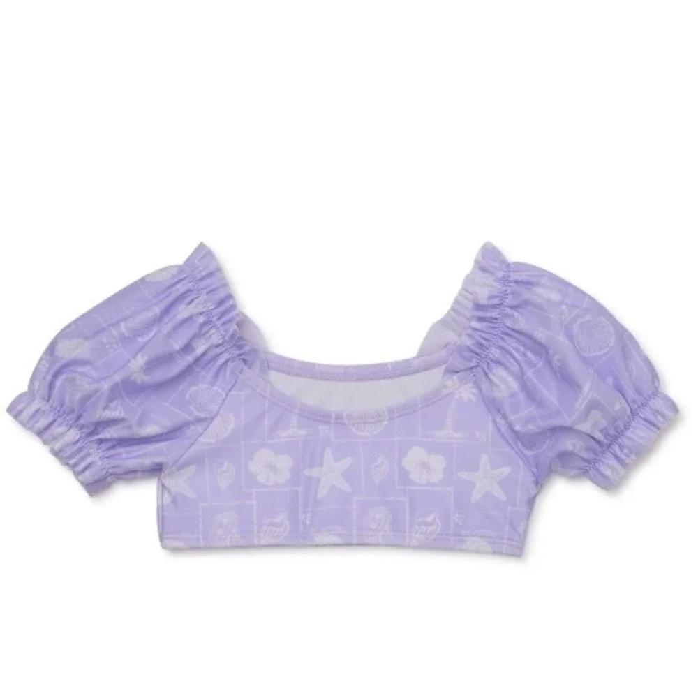 Wonder Nation Toddler Girl Puff Sleeve Bikini Top UV Protection 2T New with Tags